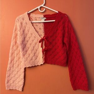 Sincerely Jules Red and Pink Cardigan
